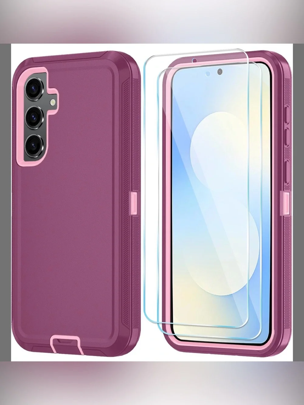 Purple Protective Phone Case with Screen Protector